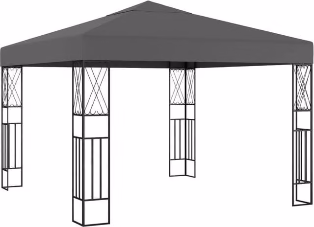 Berkfield Home Gazebo in Anthracite and Black, W/D/H: 300 x 300 x 260 cm – 1