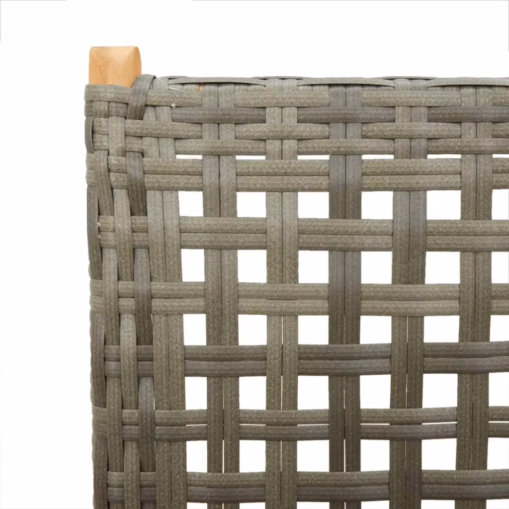 Berkfield Home Set of 8 Grey Poly Rattan Reclining Garden Chairs with Acacia Wood Frames – 5