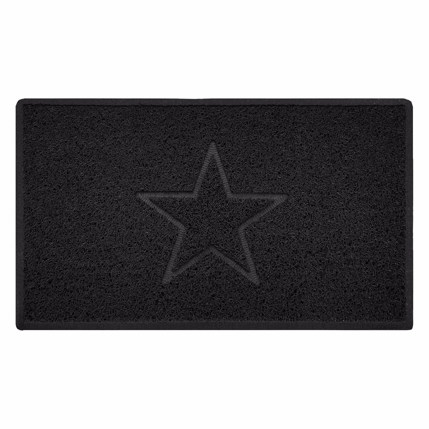 Nicoman Black Star Embossed PVC Spaghetti Door Mat, W: 60 cm, D: 40 cm – 2