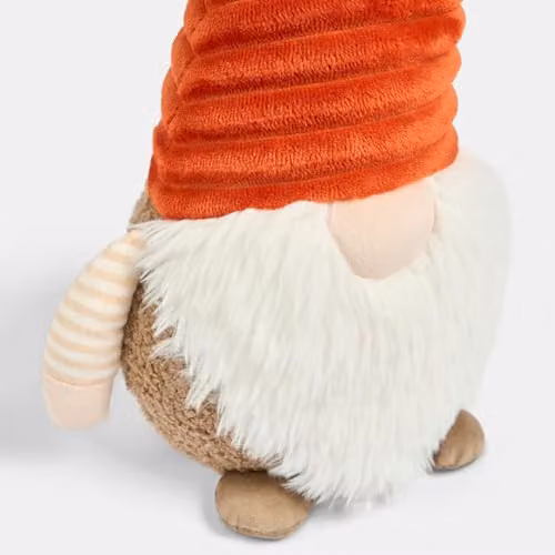 OHS Gonk Shaped Autumnal Scatter Cushion, Orange and Beige, Diameter: 25 cm – 2