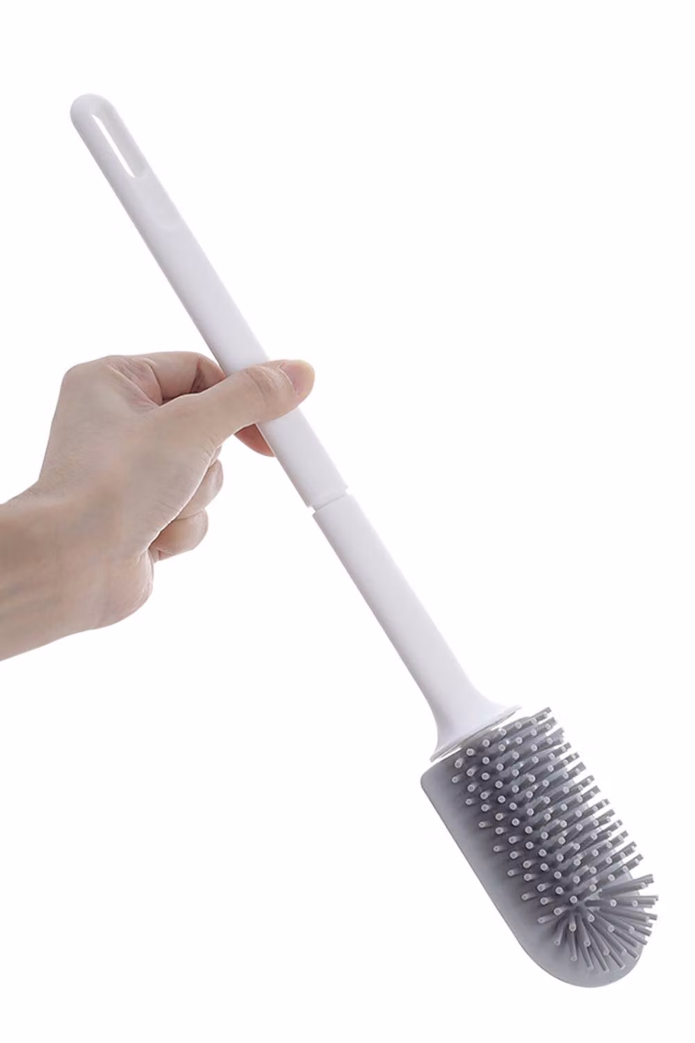 ExtraStar Flexible Silicone Toilet Brush with Holder in White – 2