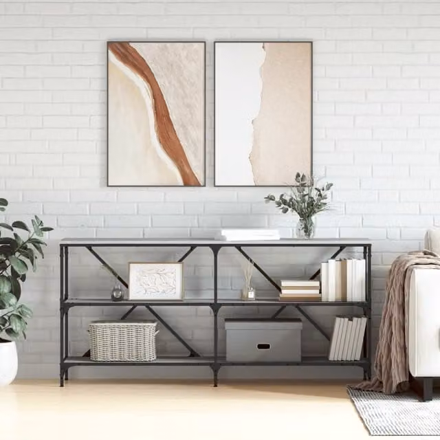 Berkfield Home Console Table in Grey Sonoma, W/D/H: 160 x 30 x 75 cm – 1
