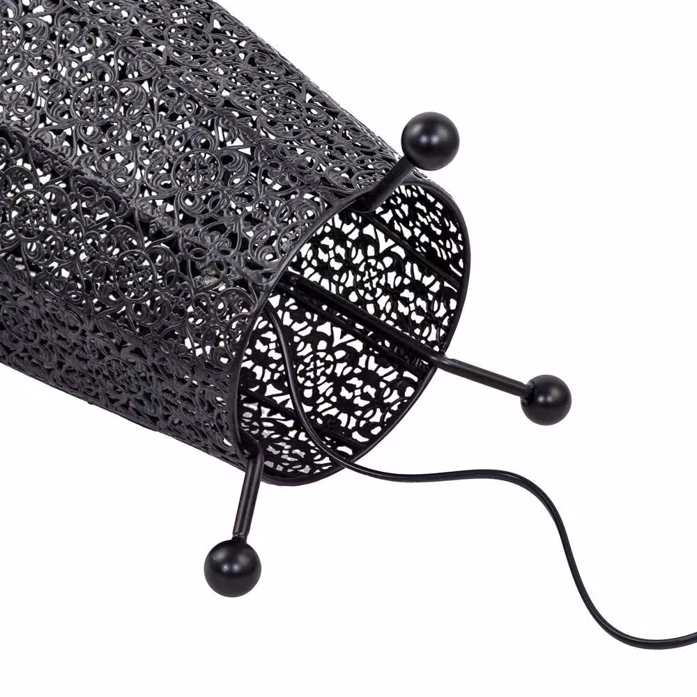 Happy Homewares Moroccan Metal Floor Lamp in Black – 3