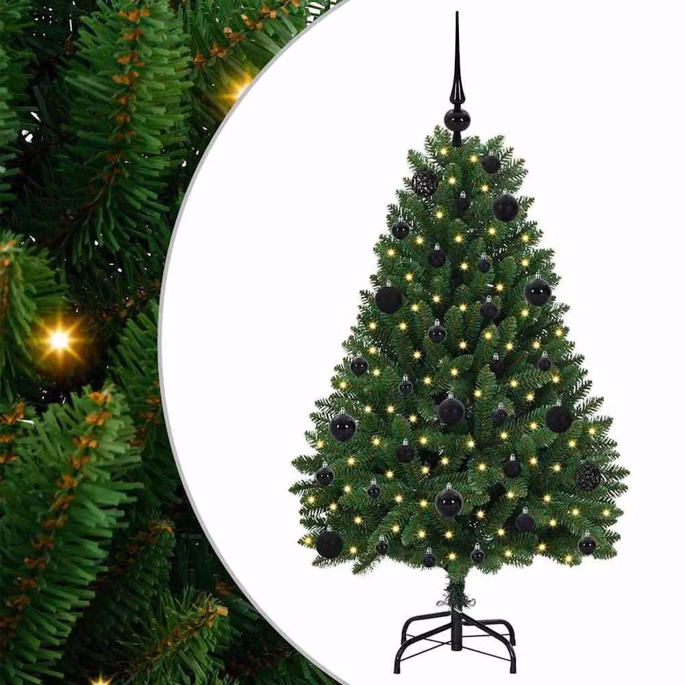 Berkfield Home Elegant Artificial Christmas Tree in Green with Stand, H 120 cm x W 68 cm x D 68 cm – 3