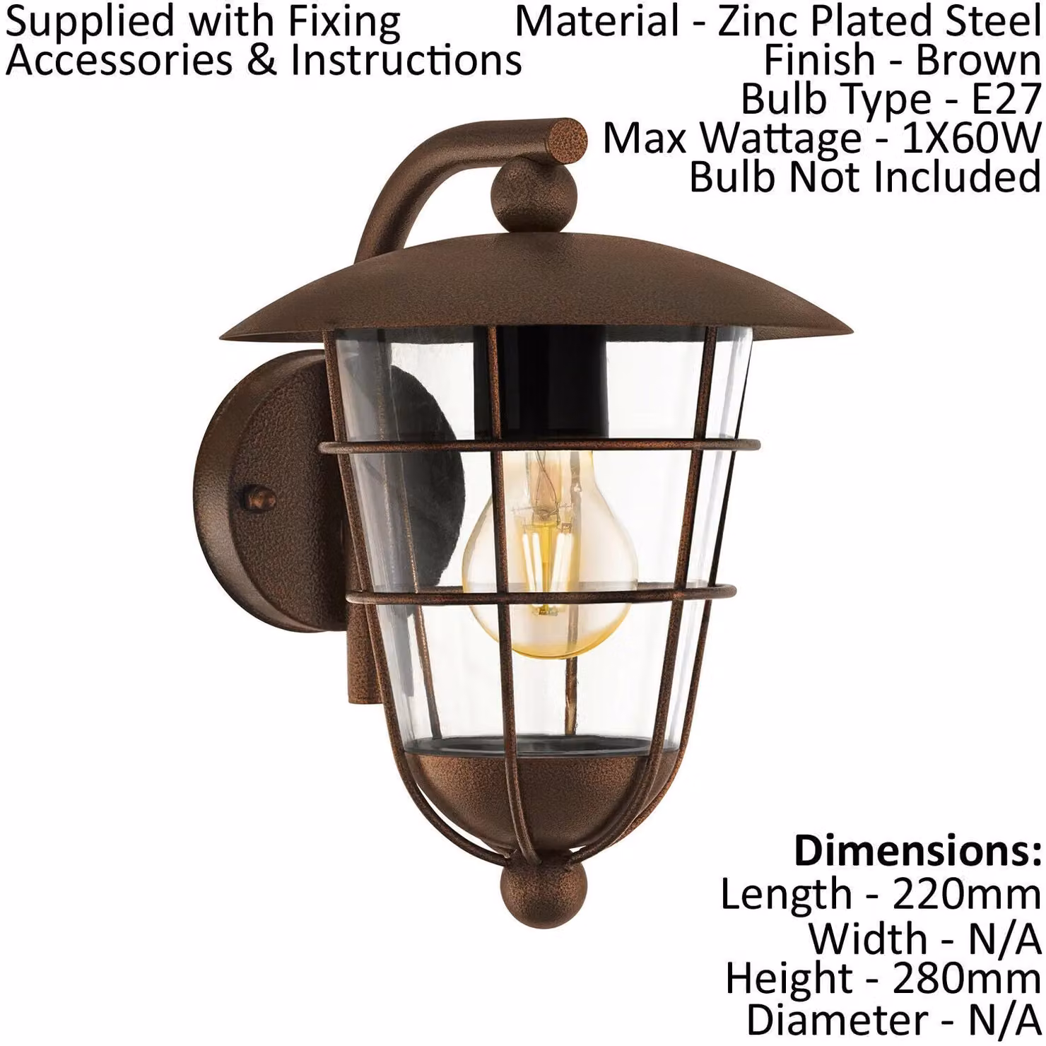 Loops Brown Maritime Outdoor Wall Light IP44 Wood and Metal Fisherman Lantern for Garden and Porch – 2