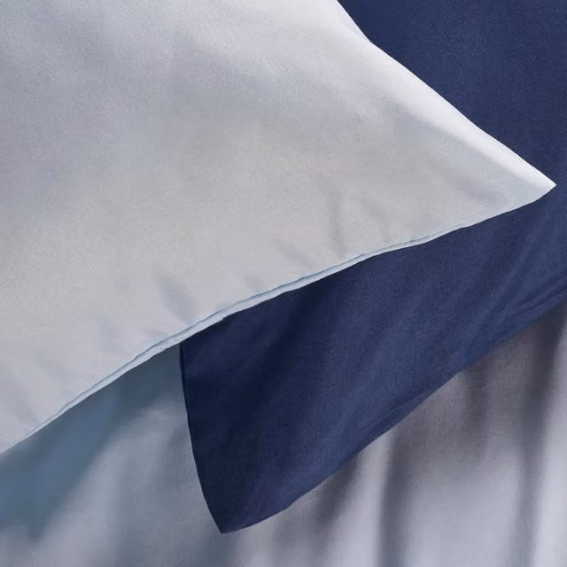 OHS Plain Dyed Microfibre Fitted Sheet for Adults, Light Blue