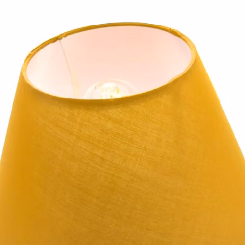 Happy Homewares Classic Cone Fabric Lampshade in Yellow and White, W/D/H: 13 x 8 x 20 cm – 2