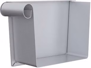 Lindab Rectangular Steel Gutter Left Hand Stop End, 140mm, Silver Metallic