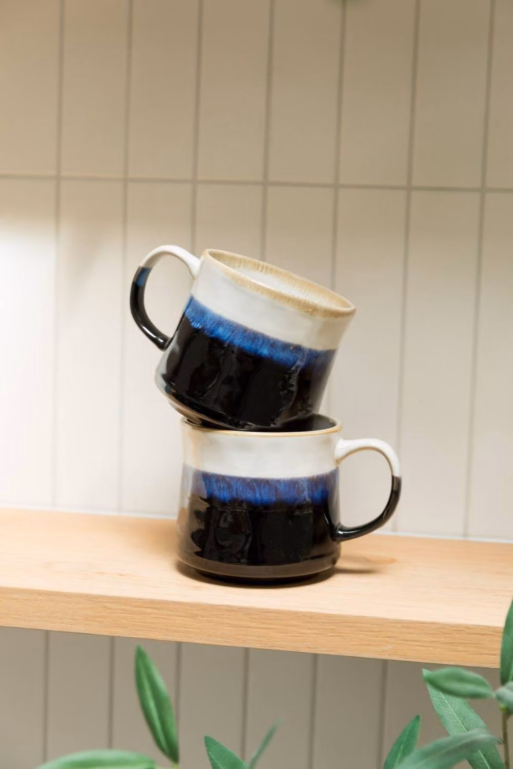 Upper Street Set of 2 Blue Ceramic Mugs, 600ml – 2