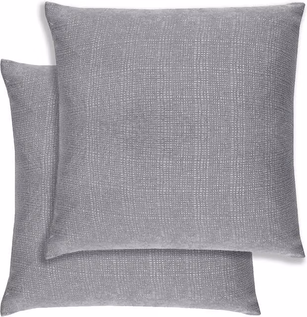 Enhanced Living Matrix Textured Cushion Covers, Pair of Grey Polyester Square Cases, W/D/H: 43 x 43 x 43 cm