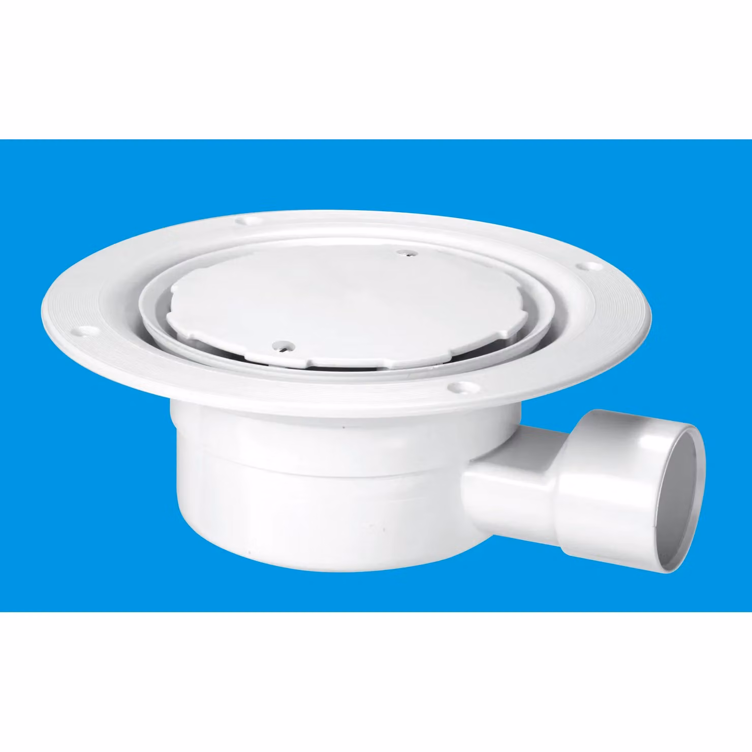 McAlpine VSG1WH-NSC White Plastic Round Valve Shower Gully with Clamp Ring and Cover – 2