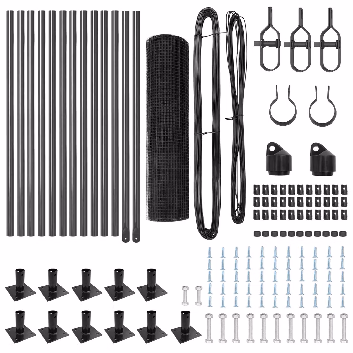 Berkfield Home Grey Steel Welded Wire Fence with 13 Flanged Posts, 0.6 x 25 m – 3