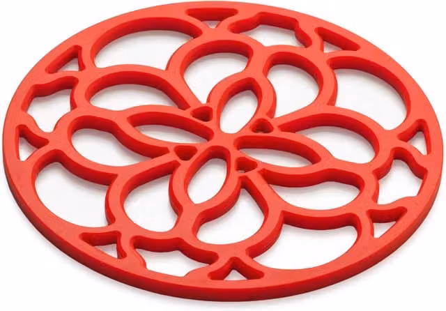 Zeal Silicone Round Heritage Trivet Mat in Red, Diameter: 18 cm – 6