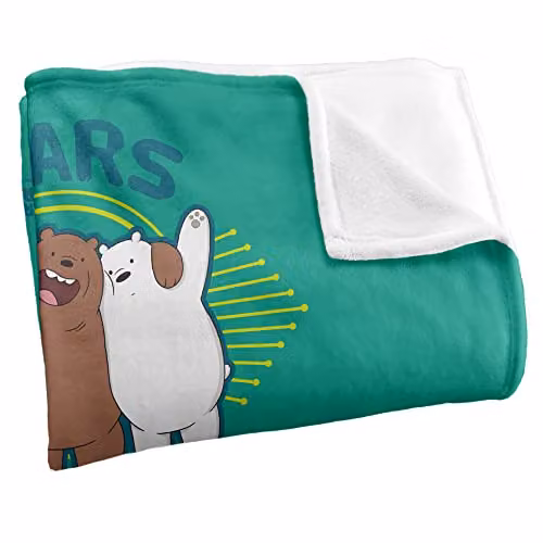 LOGOVISION We Bare Bears White Fluffy Fleece Throw Blanket W/D/H: 152 x 127 cm – 2