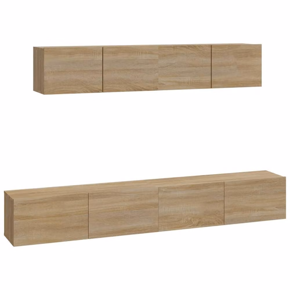 Berkfield Home Classic 4 Piece TV Cabinet Set in Sonoma Oak, Light Brown – 2