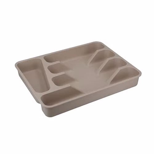 KitchenCraft Natural Elements Bamboo Fibre Cutlery Organiser Tray, Grey, W: 33 cm, D: 25.5 cm, H: 5 cm – 1