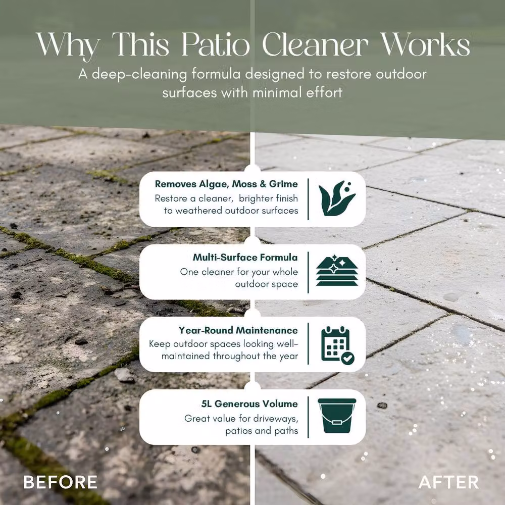 Pelle & Sol Outdoor Patio Cleaner and Moss Remover, 4 x 5L, White – 3