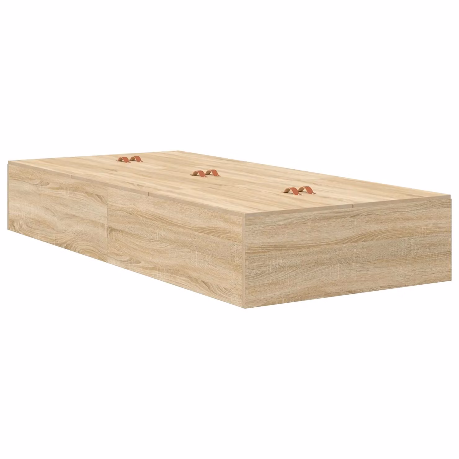 Berkfield Home Sonoma Oak Storage Bed Frame with Lift Up Base in Beige, W/D/H: 80 x 200 cm – 2