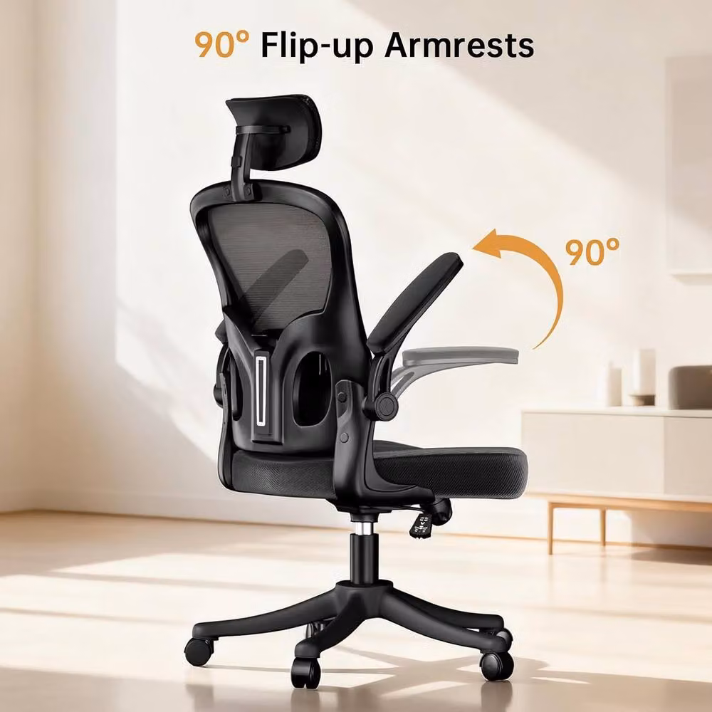 Gartistgo Ergonomic Mesh Office Chair in Black with Adjustable Headrest and Armrests – 4