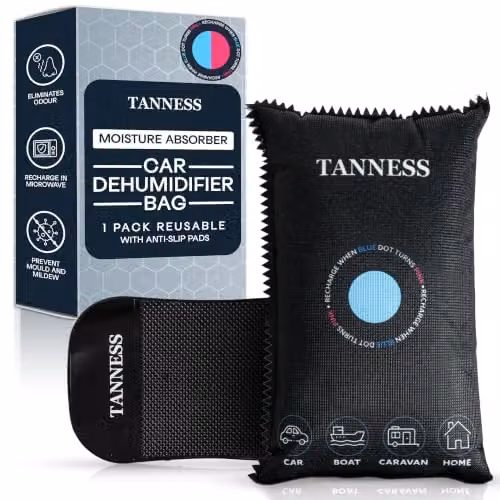 Tanness Reusable Car Dehumidifier Bag in Black, 400g