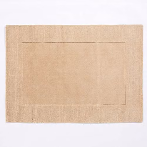 Mayfair Hand-Knotted Wool Living Room Area Rug in Beige, W/D/H: 120 x 170 cm