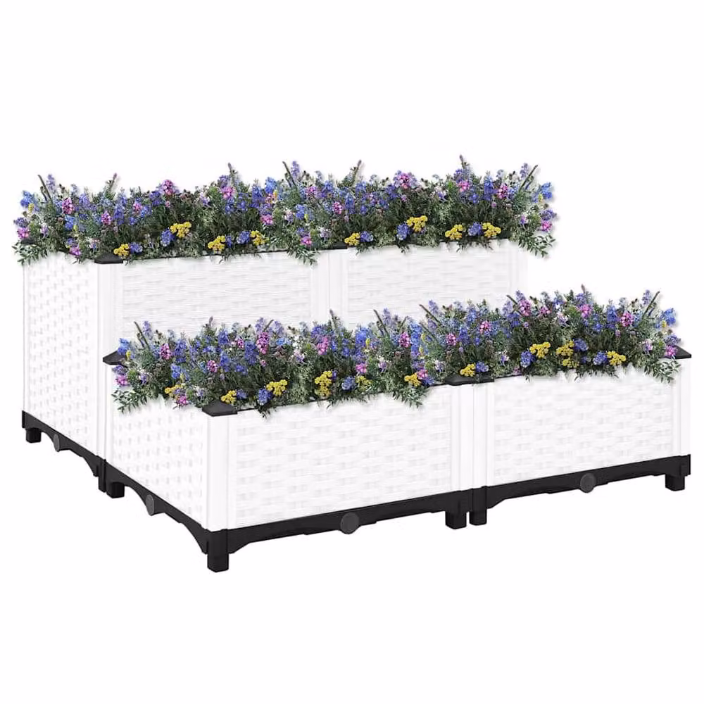 Berkfield Home White Polypropylene Raised Bed W/D/H: 80 x 80 x 38 cm – 2