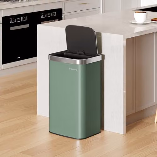 CozyLiving Automatic Motion Sensor Kitchen Bin with Soft Close Lid in Green, W/D/H: 39.0 x 65.5 x 29.5 cm – 4