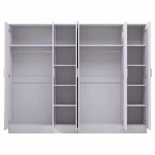 Reflect 2 Piece Wardrobe Bundle, White Gloss and Matt White, H: 180 cm x W: 224 cm x D: 47 cm – 2