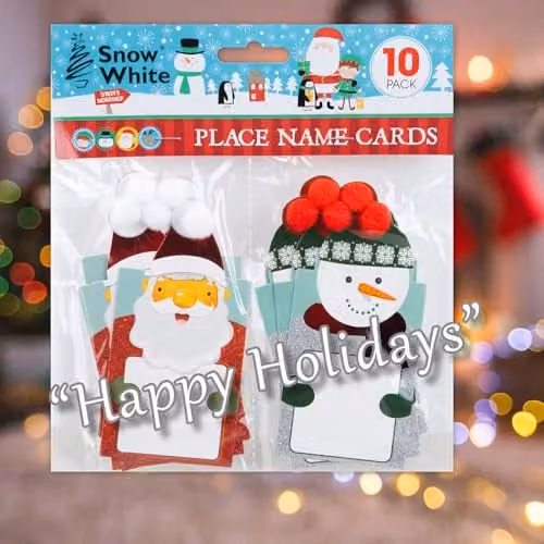VFM e-Store Christmas Place Name Cards Table Markers, Multicolour, Pack of 10, W: 20 cm, H: 17.9 cm, D: 1 cm – 5