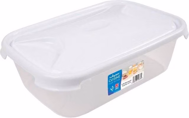 Wham Cuisine Rectangular Food Storage Box with White Snap Lid, 4.5 l