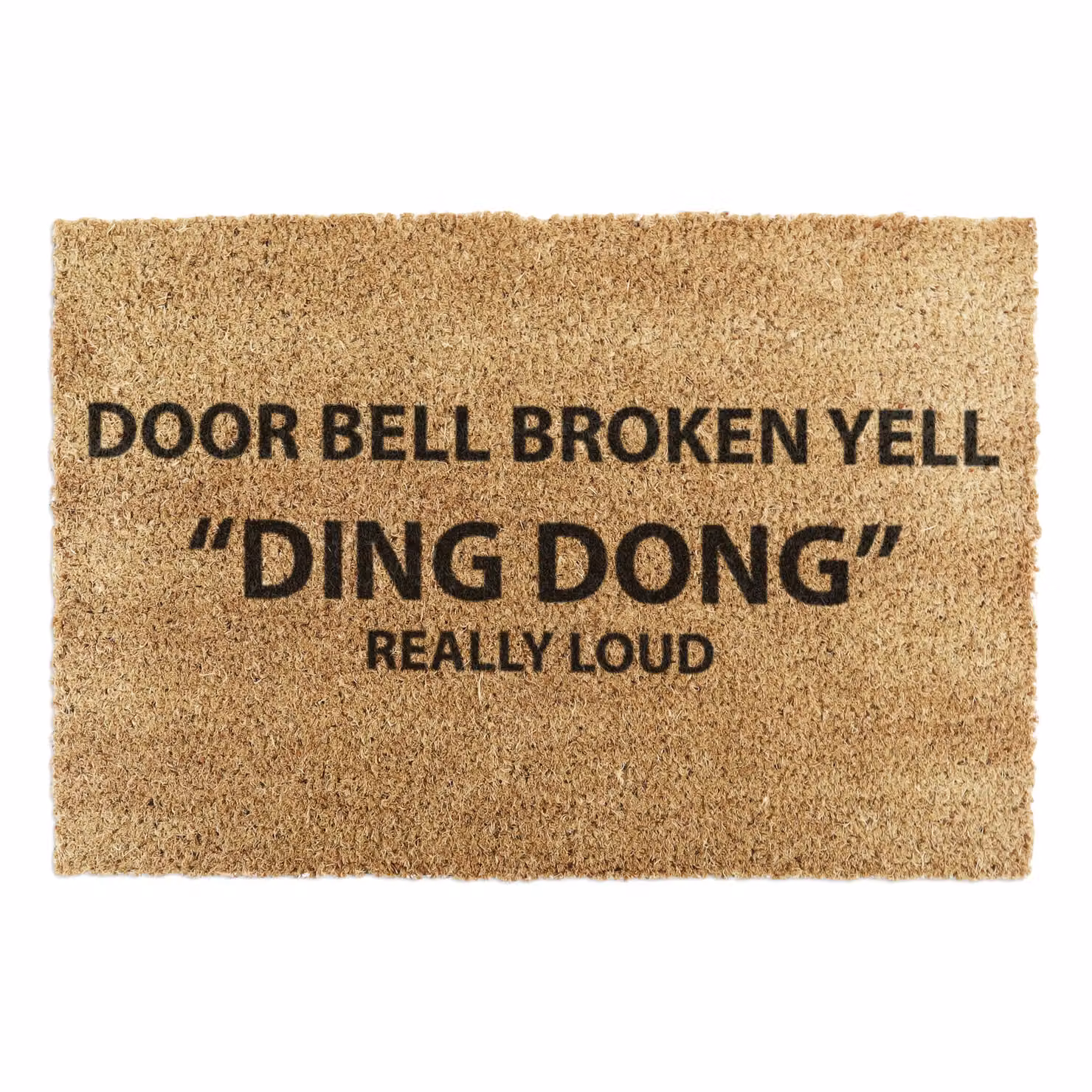 Artsy Mats Bell Broken Yell Ding Dong Country Coir Doormat in Grey and Brown, W: 60 cm, D: 90 cm – 2
