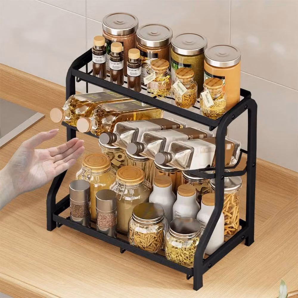 Kelvenix 3 Tier Metal Spice Rack for Kitchen Countertops, Black – 4