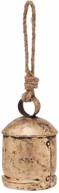 Lemon Pavilion Antique Gold Bell Bauble Pendant, W: 7 cm, D: 7 cm, H: 10 cm