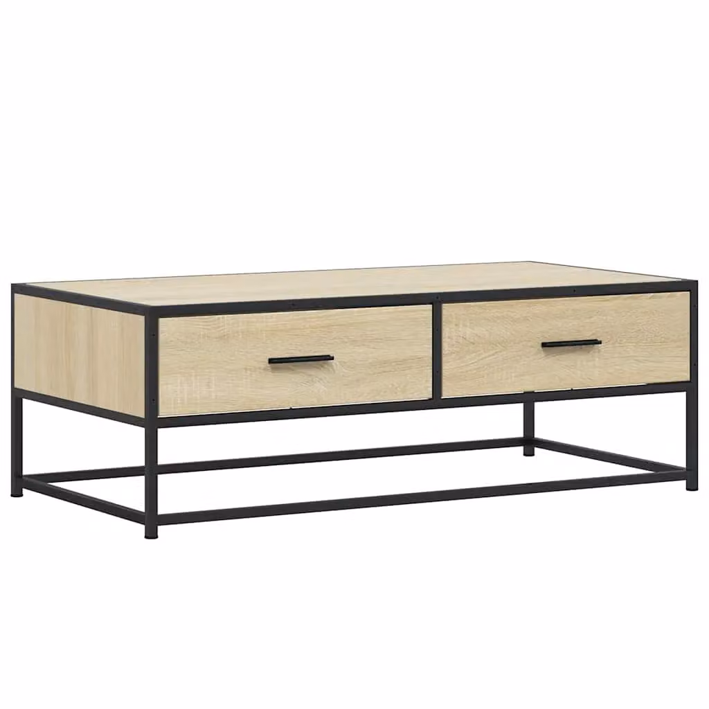Berkfield Home Sonoma Oak Coffee Table in Brown, W/D/H: 100 x 50 x 35 cm – 2