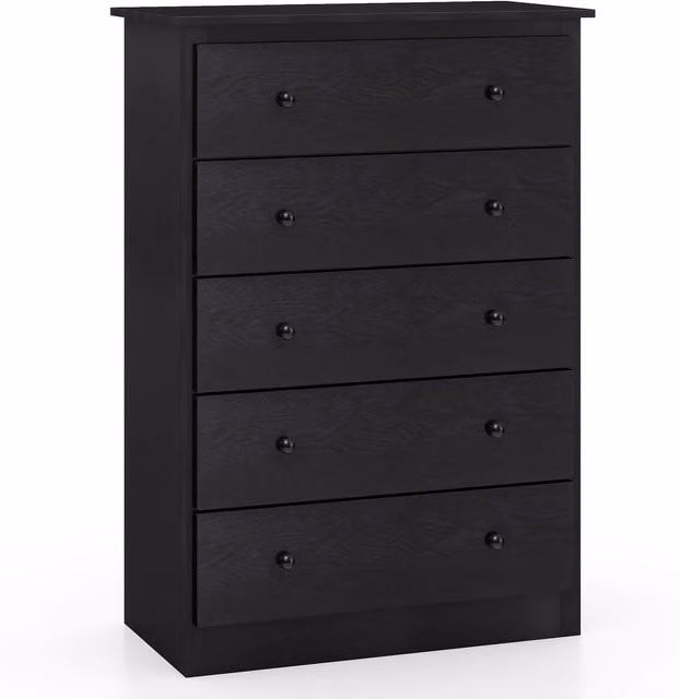 Costway Modern 5 Drawer Dresser in Black