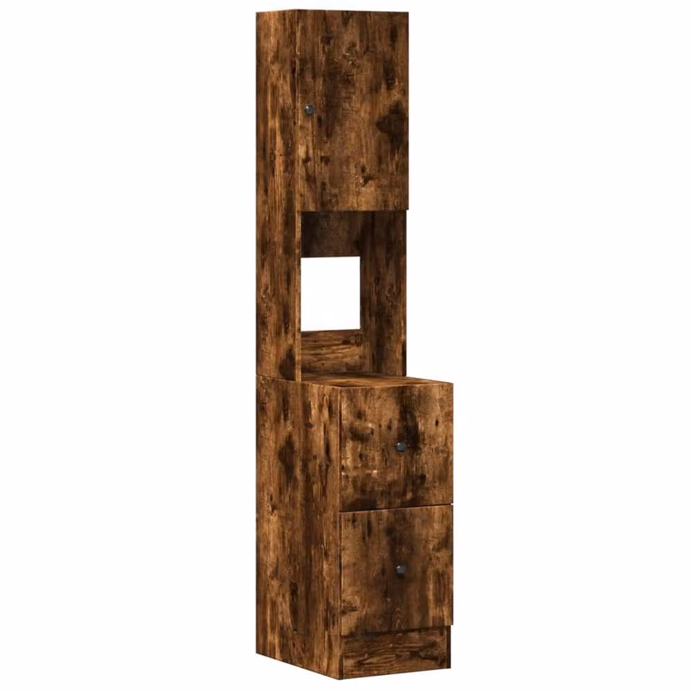 Berkfield Home Smoked Oak Kitchen Cabinet in Brown, W/D/H: 50 x 35 x 180 cm – 2