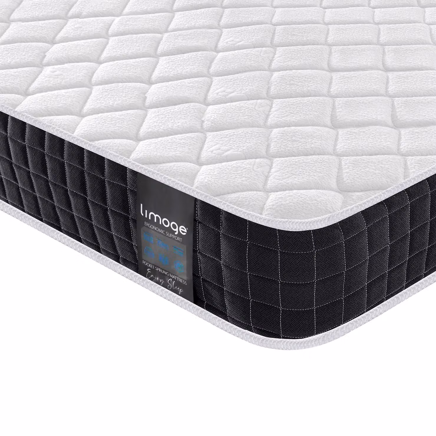 Limoge Cloud Medium Pocket Sprung Mattress in White, Single, W/D/H: 90 x 190 x 27 cm – 5