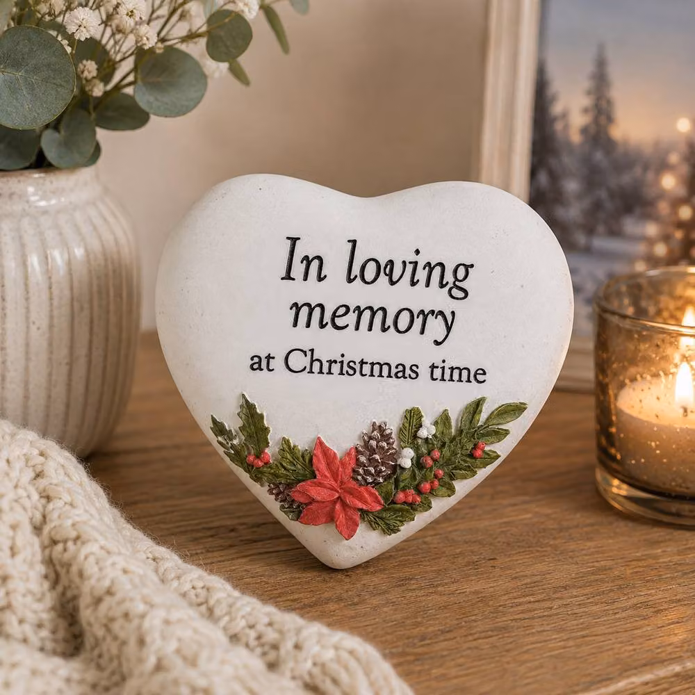 Widdop Thoughts Of You Christmas Heart Plaque in Multicolour Stone – 2