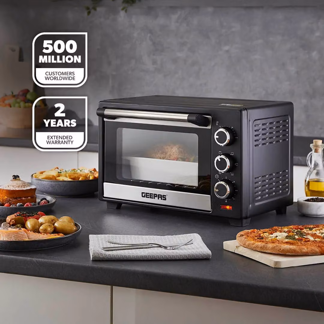 Geepas 19L Electric Mini Oven with Rotisserie, 1280W, 6 Functions, Black – 2