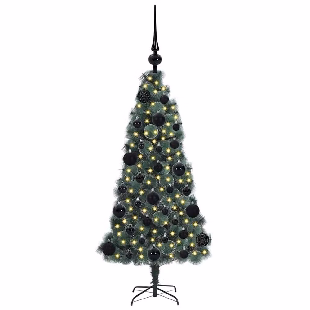 Berkfield Home Pre-lit Artificial Christmas Tree with Ball Set, Green, Height: 120 cm – 3