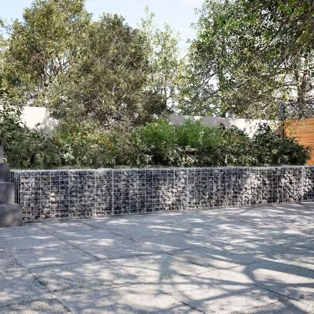 Berkfield Home Silver Galvanised Steel Gabion Basket with Cover, W/D/H: 400 x 50 x 50 cm – 1