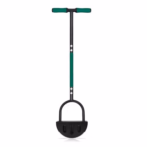 Garden Gear Heavy Duty Steel Lawn Edger with Ergonomic Soft Grip T Handle in Green and Black