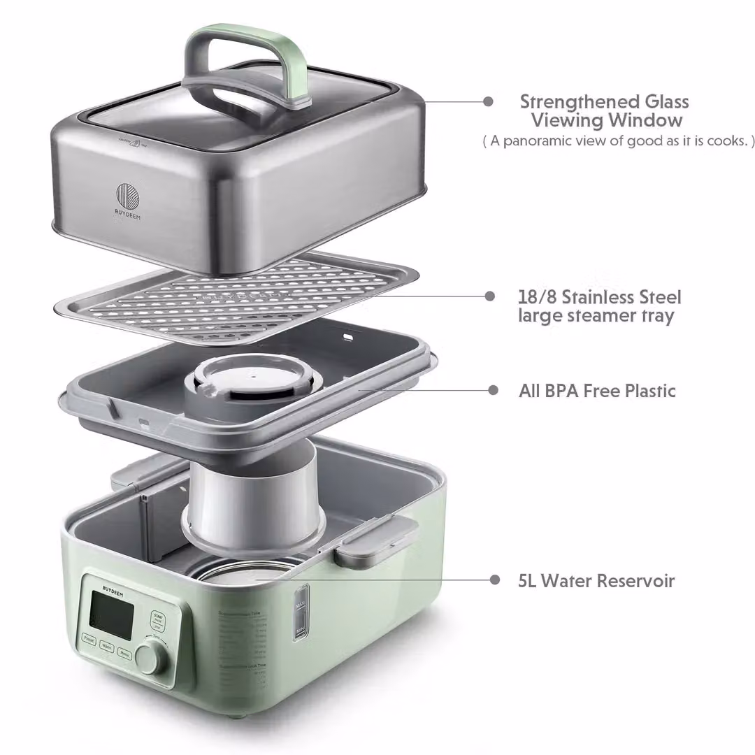 BUYDEEM BD-G564 Food Steamer in Green – 5
