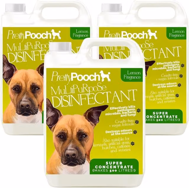 Pretty Pooch Lemon Multipurpose 3 in 1 Anti Bacterial Disinfectant, Yellow, 15 kg