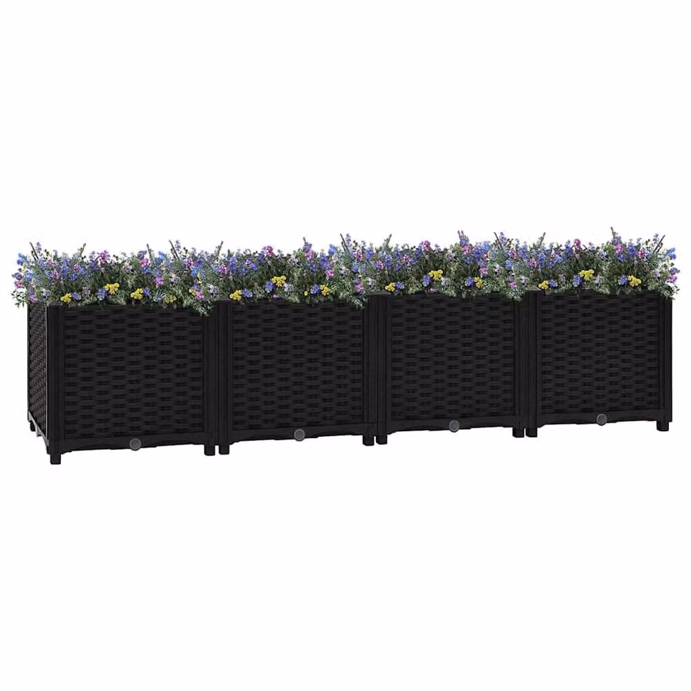 Berkfield Home Black Polypropylene Raised Bed W: 160 cm, D: 40 cm, H: 38 cm – 2