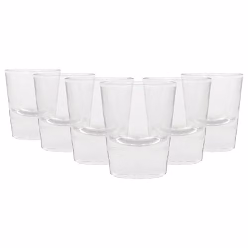 Rink Drink Wide Shot Glasses, Set of 6, 25ml, Transparent