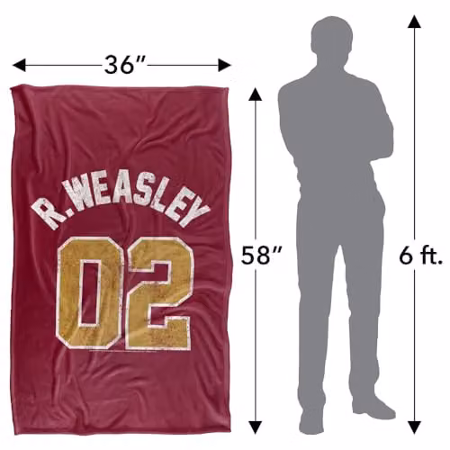 LOGOVISION Harry Potter Weasley Jersey Silky Touch Super Soft Fleece Throw Blanket, Multicolour, W: 91.44 cm x L: 147 cm – 4