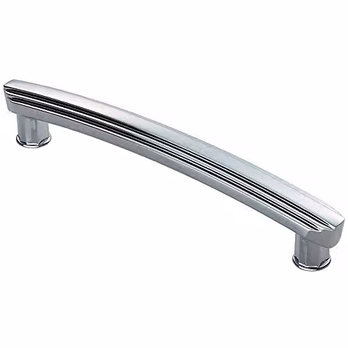 Loops Ridge Design Curved Bow Cabinet Pull Handle in Polished Chrome, 160mm Fixing Centres