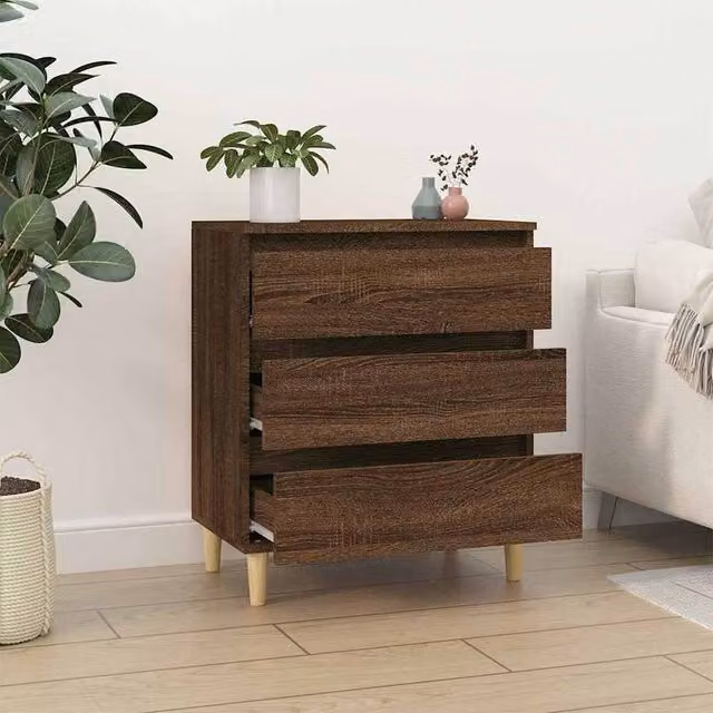 Berkfield Home Brown Oak Sideboard, W/D/H: 60 x 35 x 70 cm – 1