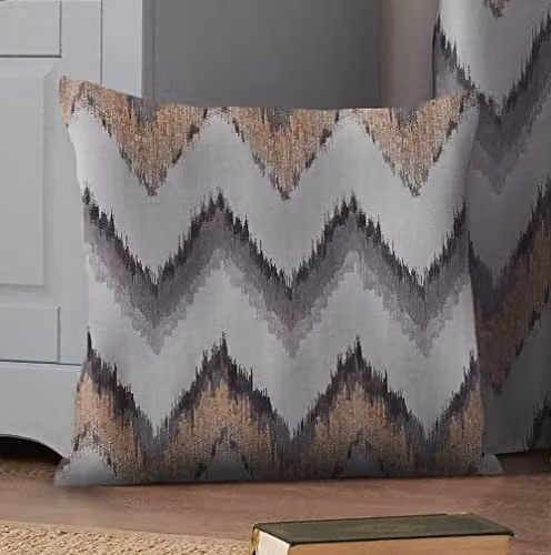 Alan Symonds Oslo Square Cushion Cover in Yellow and Grey, W/D/H: 45 x 45 x 45 cm